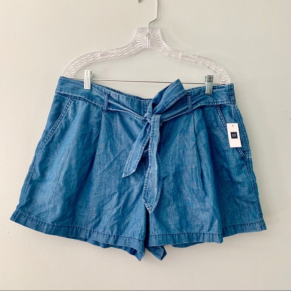 GAP TENCEL Paper Bag Waist Shorts - Picture 1 of 4